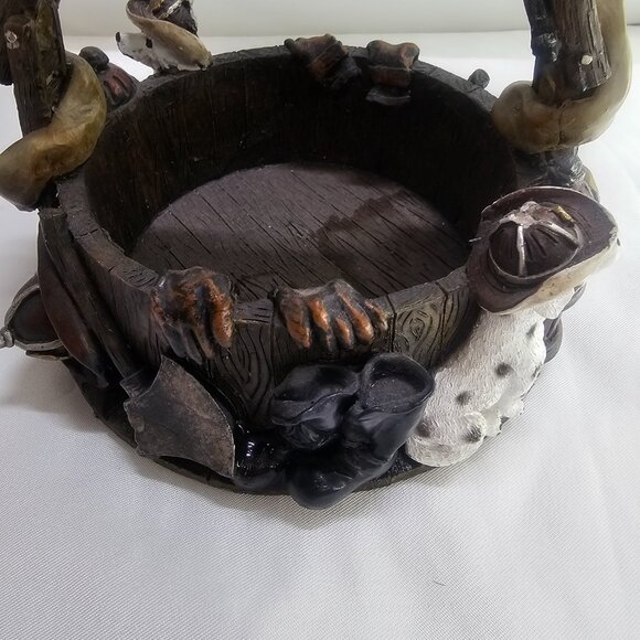 Firehouse Dalmatian Dog Fireman Firefighter Ladder Hose Basket W/ Handle Resin H - Picture 5 of 15